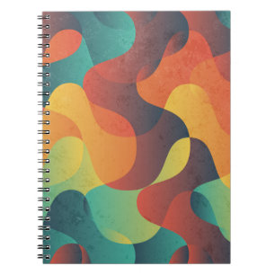 Kleurrijk golf abstract patroon notitieboek