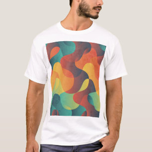Kleurrijk golf abstract patroon t-shirt