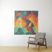 Kleurrijk  golf abstract patroon wandkleed (In situ)