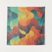 Kleurrijk  golf abstract patroon wandkleed (Voorkant (horizontaal))