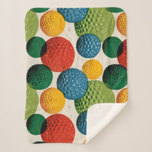 Kleurrijk Golfbalpatroon Sherpa Deken