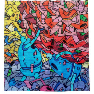 Kleurrijk graffiti Street Art Showgordijn Douchegordijn