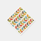 Kleurrijk grafisch bladerenpatroon servet (Hoek)