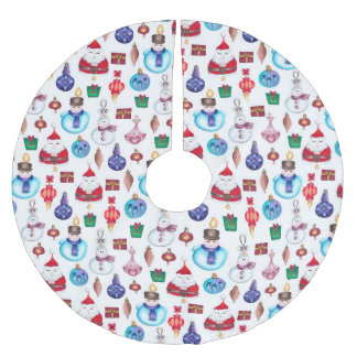 Kleurrijk grillig kerstpatroon kerstboom rok