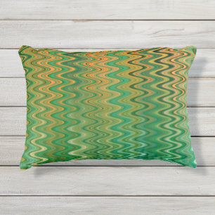 Kleurrijk groen Oranje Zigzag Patroon Buitenkussen
