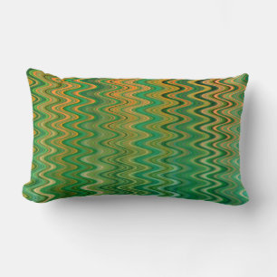 Kleurrijk groen Oranje Zigzag Patroon Kussen