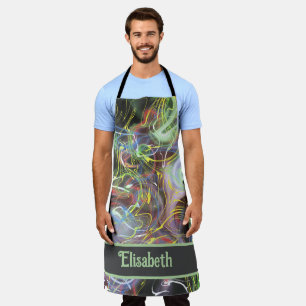 kleurrijk groen paars patroon schort