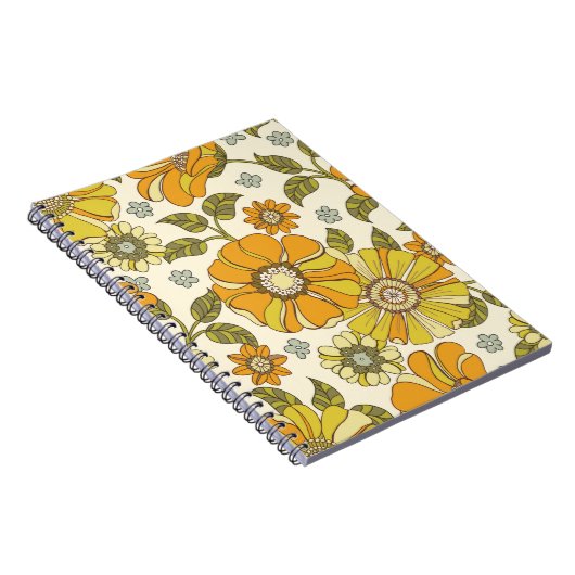 Kleurrijk groot, met de hand getekend Floral Zee Notitieboek (Rechterzijde)