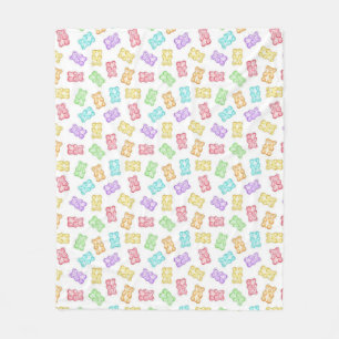 Kleurrijk Gummiebeerpatroon Zoete Candy Regenboo Fleece Deken