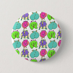 Kleurrijk Hamster Butts Patroon Ronde Button 5,7 Cm
