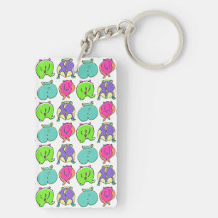 Kleurrijk Hamster Butts Patroon Sleutelhanger