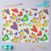 Kleurrijk Hand getrokken harten weefsel papier (Craft)