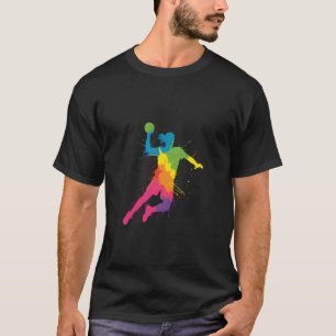Kleurrijk Handbal Enthousiast Ontwerp voor Sportli T-shirt