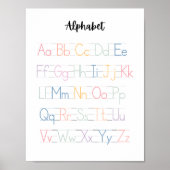 Kleurrijk handgeschreven alfabet Educatief Poster (Voorkant)
