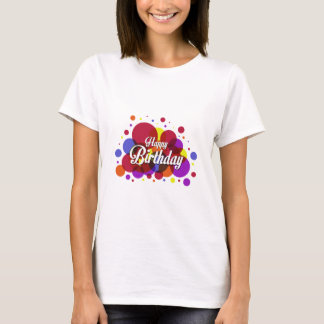 Kleurrijk Happy Birthday T-shirt ontwerp!