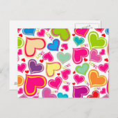 kleurrijk hart briefkaart (Voorkant / Achterkant)