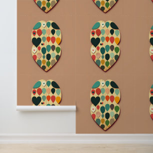 Kleurrijk hart en ballon patroon ontwerp behang