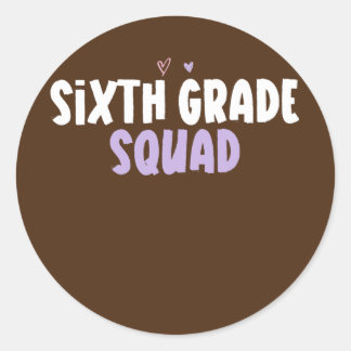 Kleurrijk Hart Grappige Tekst Zesde Klas Team Ronde Sticker