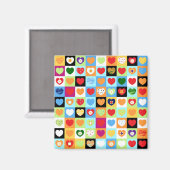 Kleurrijk hart, magneet (Voorkant / Achterkant)