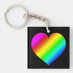 Kleurrijk Hart Regenboog Liefde Helder Kleur Sleutelhanger