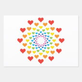 Kleurrijk hart rond het hart inpakpapier vel (Voorkant)