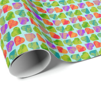 Kleurrijk Hart Tessellatie Psychedelische Pop Art Cadeaupapier