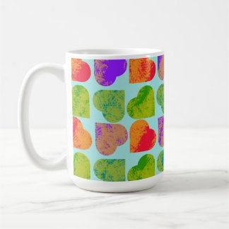 Kleurrijk Hart Tessellatie Psychedelische Pop Art Koffiemok