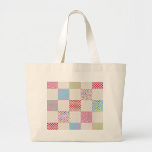 Kleurrijk hartenpatroon grote tote bag