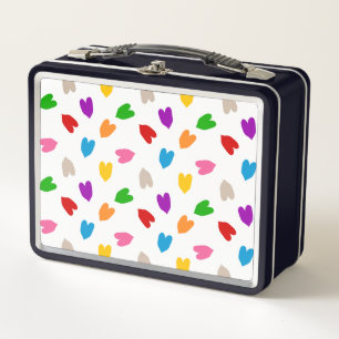 Kleurrijk Hartjes Patroon Design Wit 