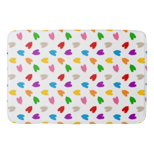 Kleurrijk Hartjes Patroon Design Wit  Badmat