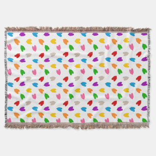 Kleurrijk Hartjes Patroon Design Wit Deken