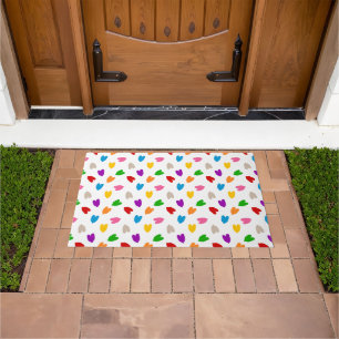 Kleurrijk Hartjes Patroon Design Wit Deurmat