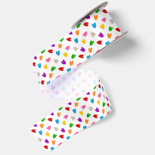 Kleurrijk Hartjes Patroon Design Wit Lint