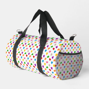 Kleurrijk Hartjes Patroon Design Wit Plunjezak
