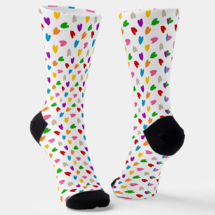 Kleurrijk Hartjes Patroon Design Wit Sokken