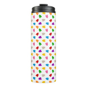 Kleurrijk Hartjes Patroon Design Wit Thermosbeker