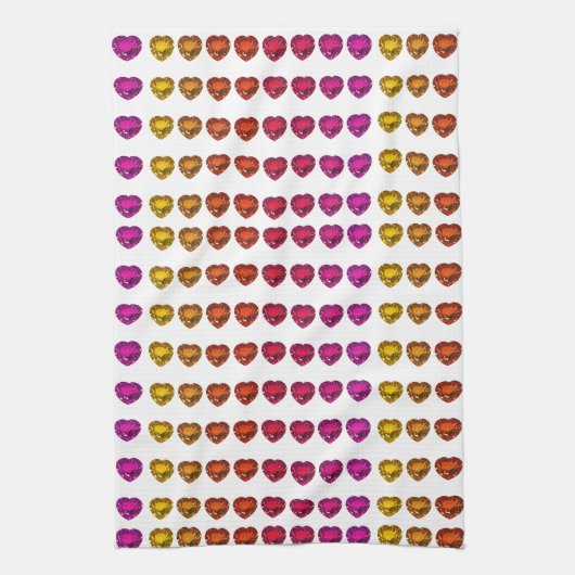 Kleurrijk Hartpatroon – Leuk & Speels Design Theedoek (Verticaal)