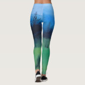 Kleurrijk hedendaags abstract ontwerp van landscha leggings (Achterkant)