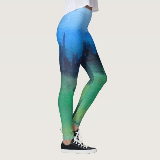 Kleurrijk hedendaags abstract ontwerp van landscha leggings (Rechts)