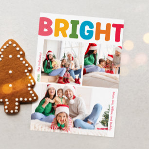 Kleurrijk helder jaar in Review verticaal 3 foto Feestdagenkaart