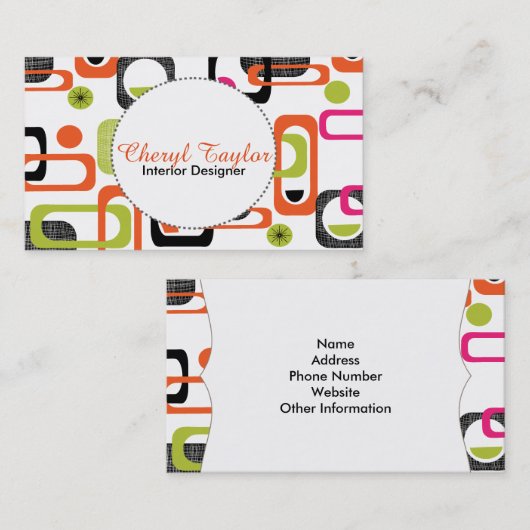 Kleurrijk, helder, stijlvol design visitekaartje (Voorkant / Achterkant)