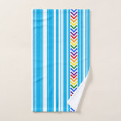Kleurrijk hemelblauw witte streep en regenboogpatr bad handdoek (Handdoek)