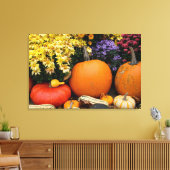 Kleurrijk herfst decoratief pompoenscherm canvas afdruk (Insitu (Woonkamer))
