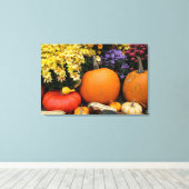 Kleurrijk herfst decoratief pompoenscherm canvas afdruk (Insitu (Houten vloer))