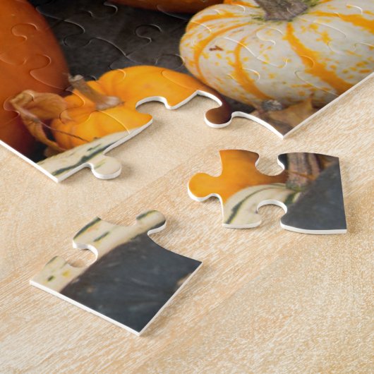 Kleurrijk herfst decoratief pompoenscherm legpuzzel (Zijkant)