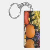Kleurrijk herfst decoratief pompoenscherm sleutelhanger (Voorkant Links)