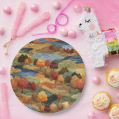 Kleurrijk herfst gethematiseerd inpakpapier papieren bordje (Feest)