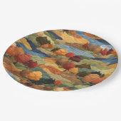 Kleurrijk herfst gethematiseerd inpakpapier papieren bordje (Gekanteld)