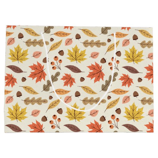 Kleurrijk Herfstblad Herfst Patroon Groot Cadeauzakje (Achterkant)