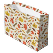 Kleurrijk Herfstblad Herfst Patroon Groot Cadeauzakje (Achterkant Gekanteld)